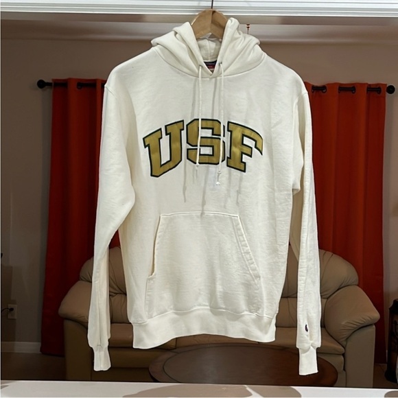 VTG 90s Champion USF Hooded Collegiate Sweatshirt Size S - Picture 1 of 7